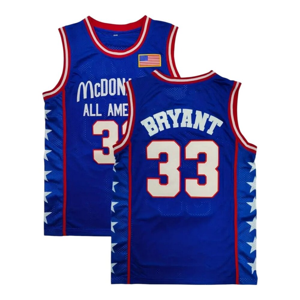 Kobe Bryant #33 Mcdonald's All American Stitched Basketball Jersey Men's Blue